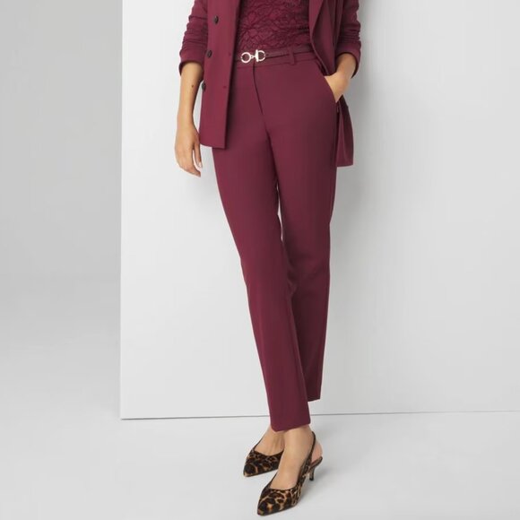 White House Black Market burgundy ankle pants size 10 - Picture 2 of 16